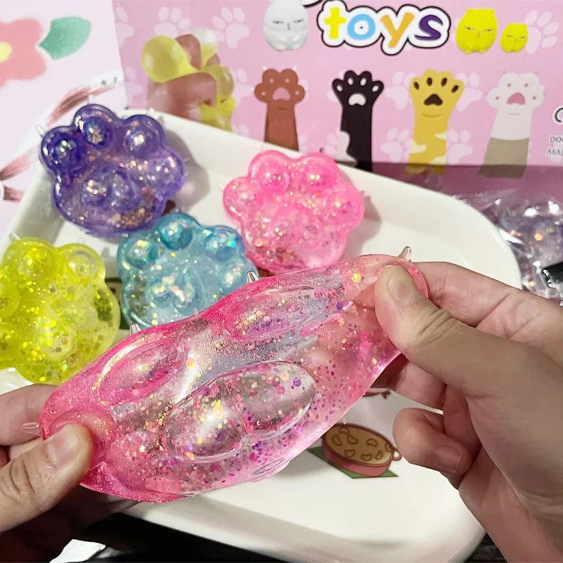 น่ารักการ์ตูน Cat Paw Squishy ของเล่น Mochi Squeeze ของเล่นช้า Rebound ความเครียดบรรเทาของเล่นความเครียด Release มือผ่อนคลายของขวัญ