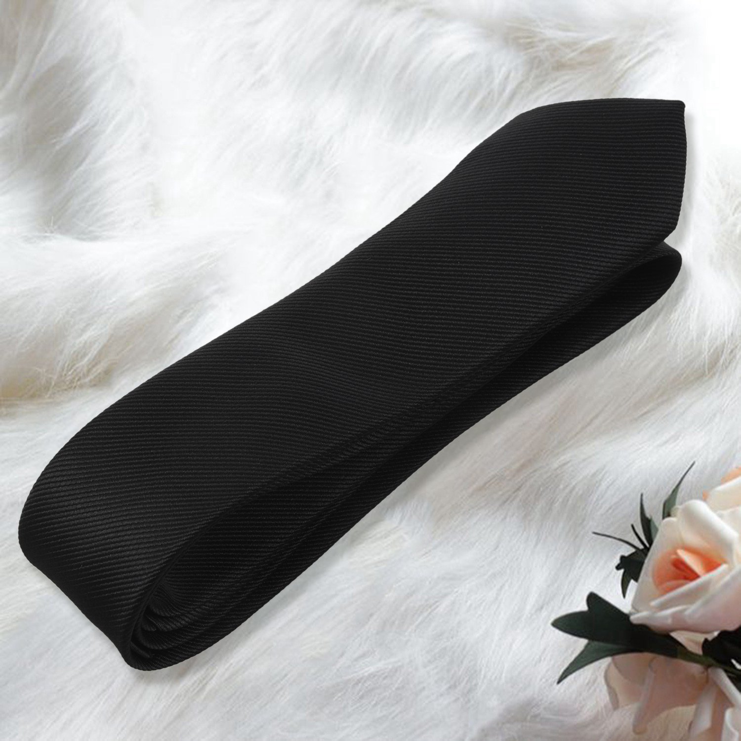 2 "breites Muster selbst binden dünne Krawatte schwarz für