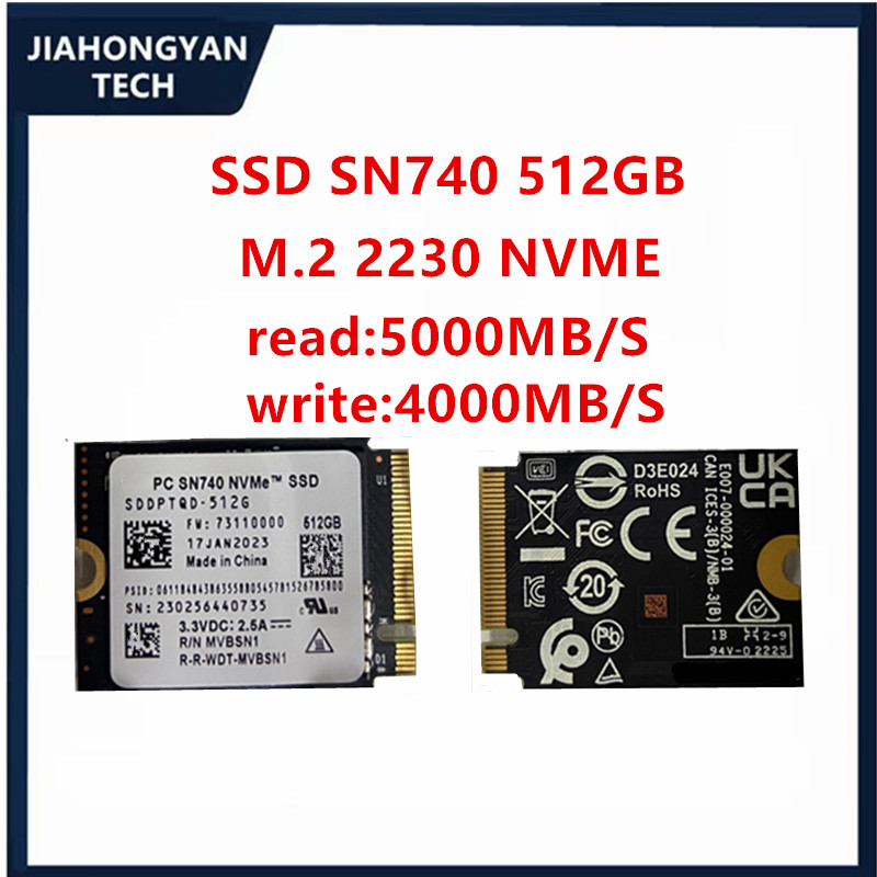Original For Western Digital SSD SN740 256G 512G 1TB 2TB NVME 2230 PCIE4.0 solid-state drive supports camera handheld devices
