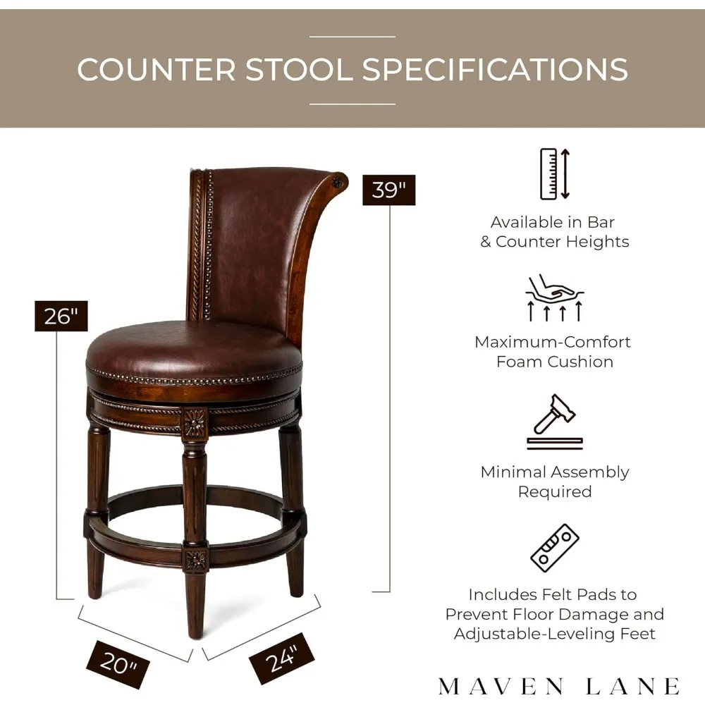 Pullman 26 Inch Tall Counter Height Upholstered Barstool with Back in Dark Walnut Finish with Vintage , Set of 3