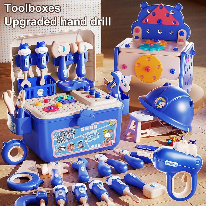 Educativo Giochi di finzione Costruzione per bambini Cassetta degli attrezzi per la casa Simulazione Trapano Rimozione della vite Puzzle Giocattolo di assemblaggio multifunzionale