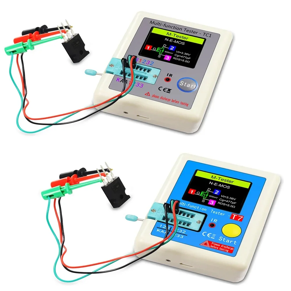 LCR-TC1/T7 多機能 TFT トランジスタテスター ダイオード三極管コンデンサ抵抗計 ESR テスター MOSFET IR テスト（カラー表示付き）