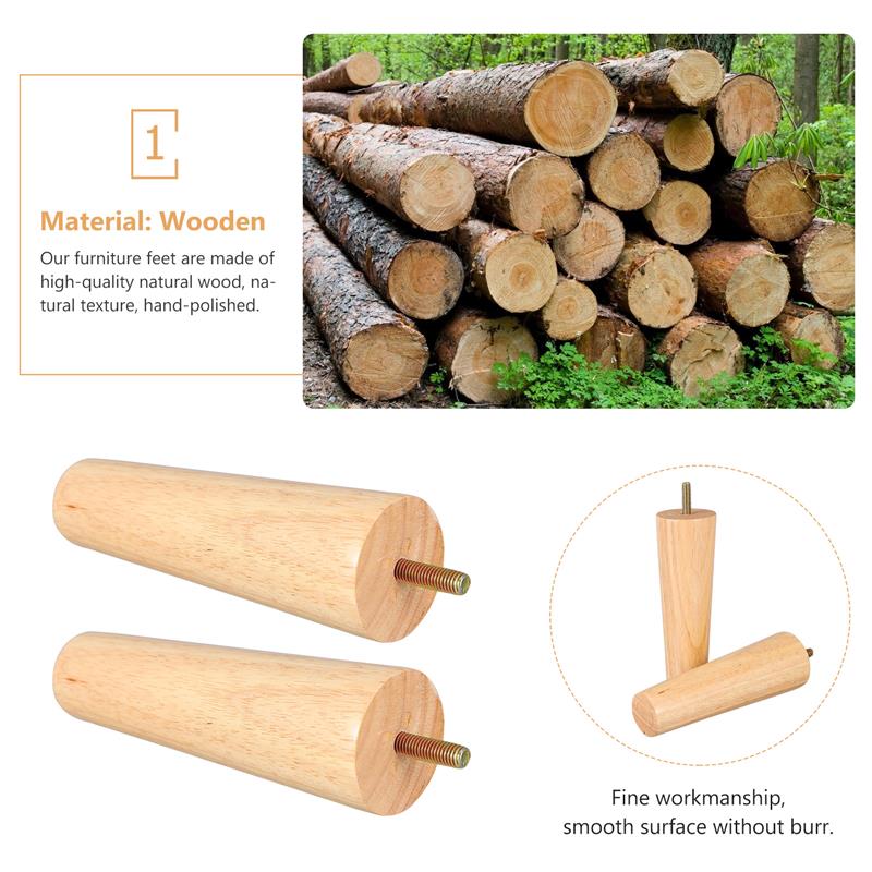 4 ชิ้นเฟอร์นิเจอร์ไม้ขาความสูง 10/12/15 เซนติเมตรตรงทนทานเรียวโซฟาเตียงตู้โต๊ะเก้าอี้เปลี่ยนขาเฟอร์นิเจอร์