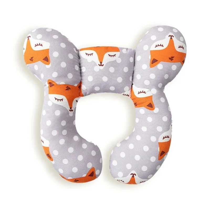 Cuscino per passeggino multifunzionale Nuovo cuscino a forma di U per bambini in cartone animato morbido cuscino per bambini da viaggio per auto