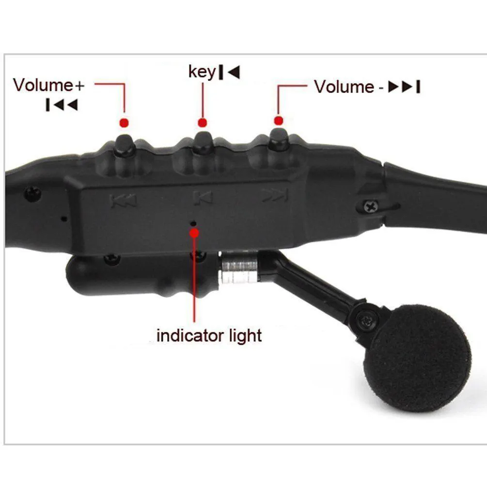 Stereo-oordopjes draadloze headset met microkleurige bril zonnebril voor rijden fietsen sport ruisonderdrukking hoofdtelefoon