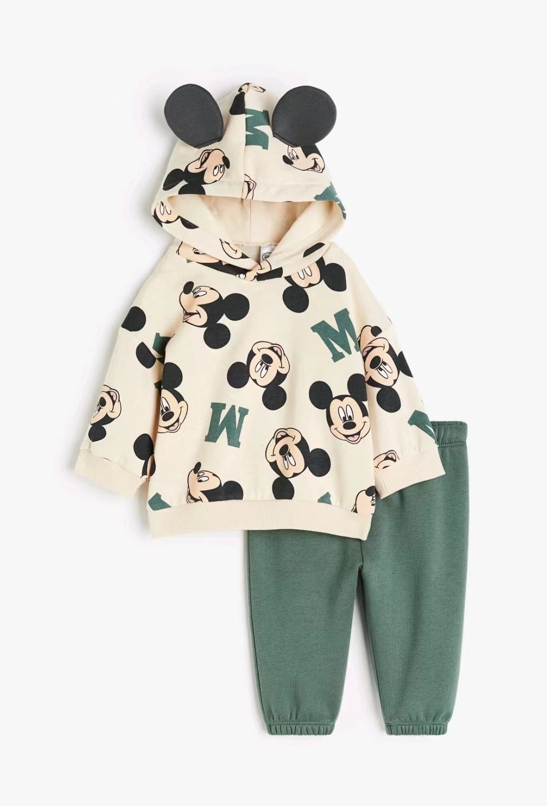 Felpa con cappuccio per bambini Set Abbigliamento per bambini Abbigliamento per neonati Topolino Maglioni casual con cappuccio Felpa con cappuccio + pantaloni 2 pezzi / set