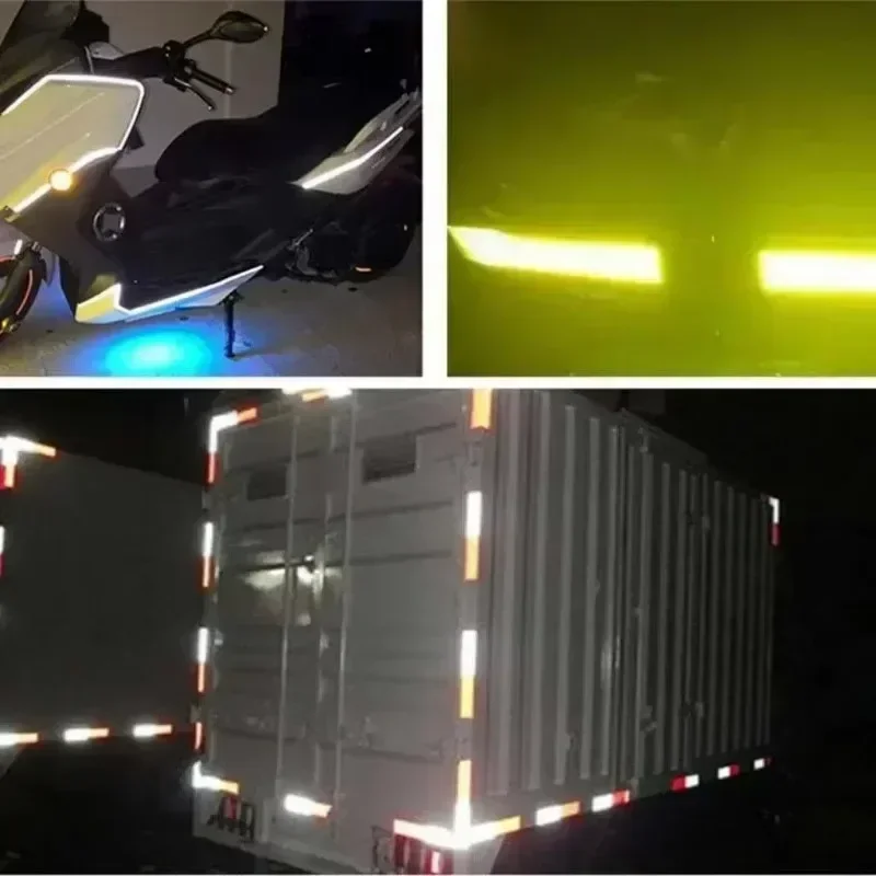 Cinta reflectante para coche, pegatina de advertencia de seguridad para coche, cinta protectora reflectora, película de tira para camiones, pegatinas para motocicletas y automóviles