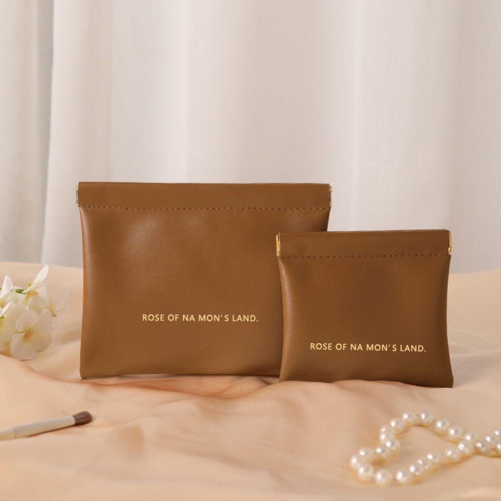 Fashion Simple Lipstick Makeup Bag Portable Mini Cosmetic Organizer Pouch Travel PU Storage Bag Women Girls