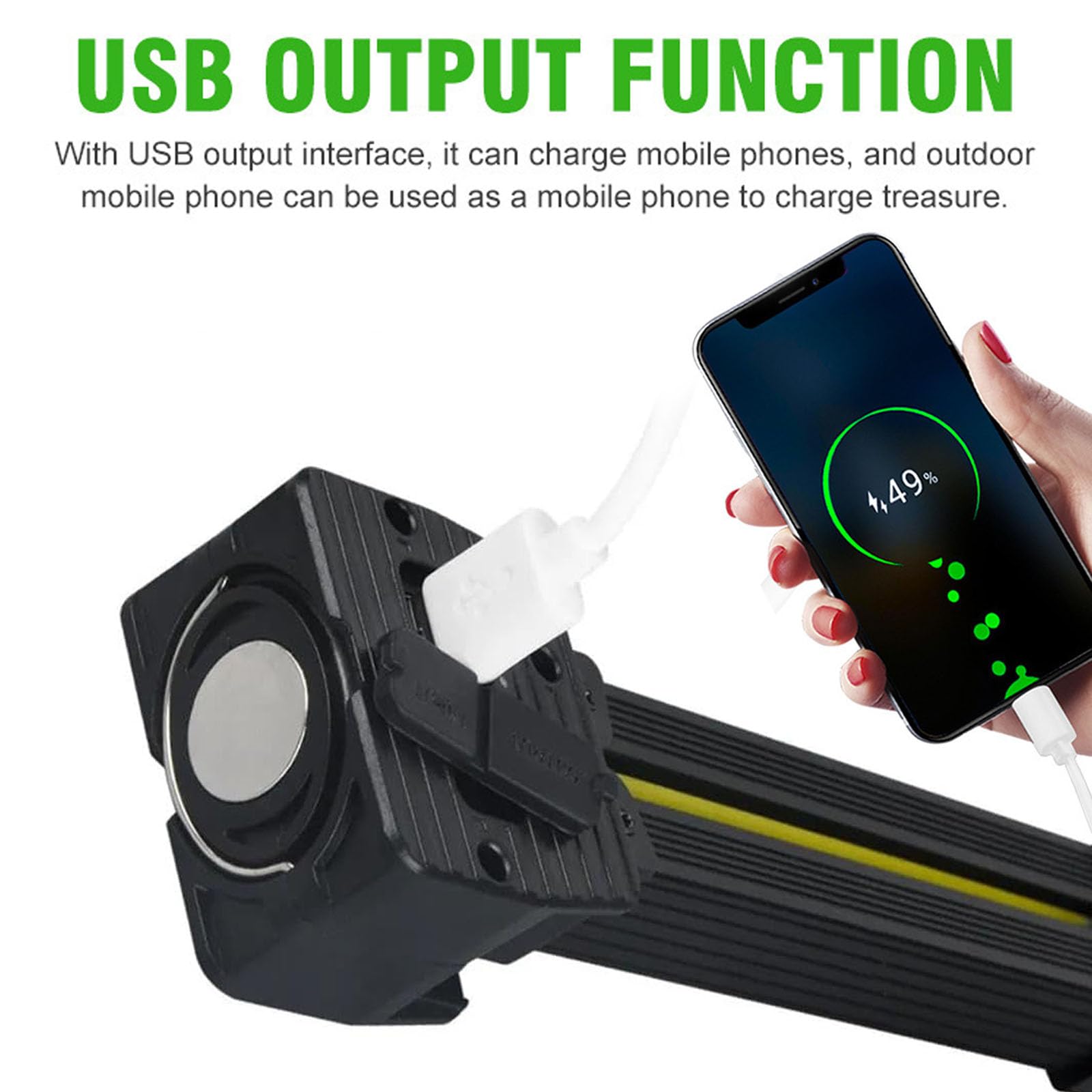 Posing Lamp Gym, 7th Gear Dimming, Portable Magnet LED Flashlight with Hanging Hook, Magnetic Work Light wit