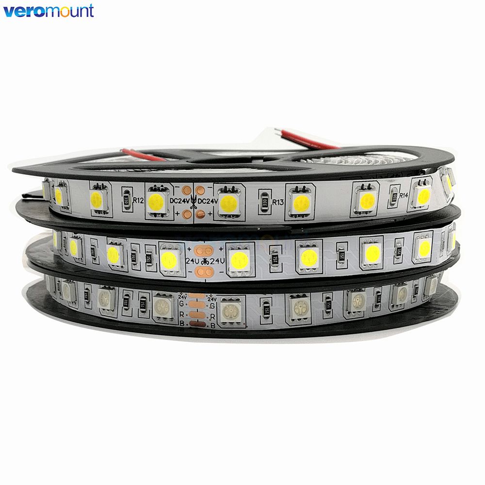 SMD 5050 LED 스트립 조명, TV 백라이트, IP20, IP65 방수, 차가운 따뜻한 흰색, 4000K RGB 테이프, 장식용 리본, 5m, DC5V, 12V, 24V