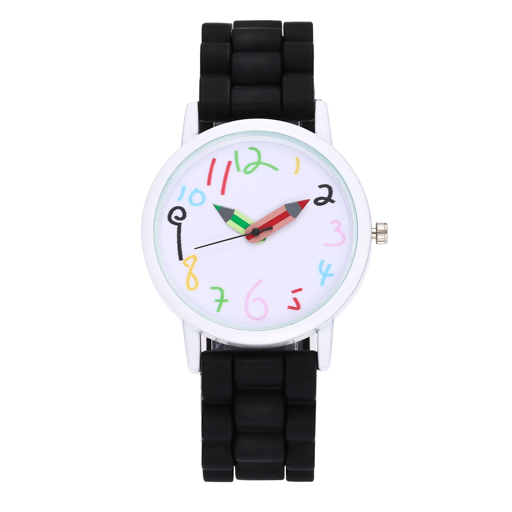 Reloj de moda para mujer Diseño sencillo de lápiz Reloj digital de cuarzo Casual Jelly Reloj de pulsera de silicona multicolor Reloj de mujer de vestir