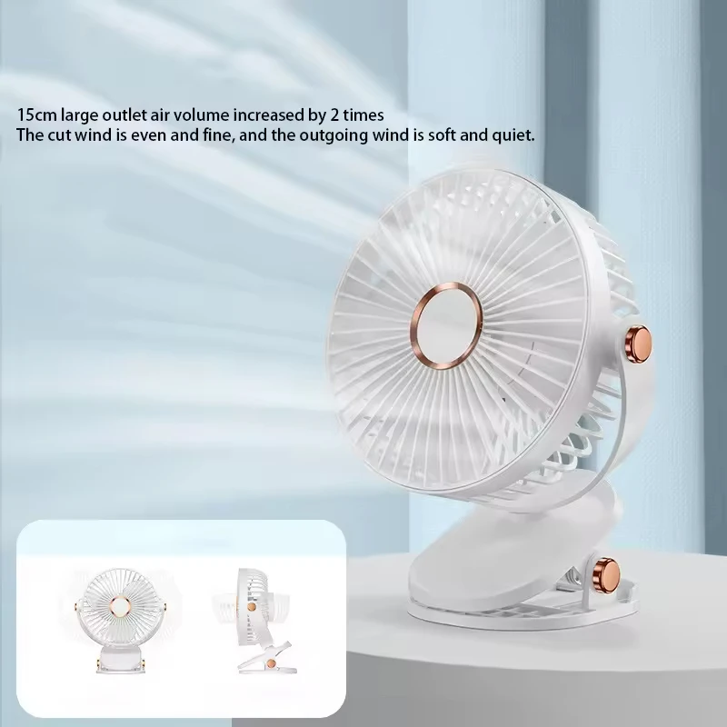 Xiaomi 8000mAh Clip-on Fan 5 Speed Quiet Rechargeable Desktop Portable Air Circulator Wireless Fan With LED Light Camping Home