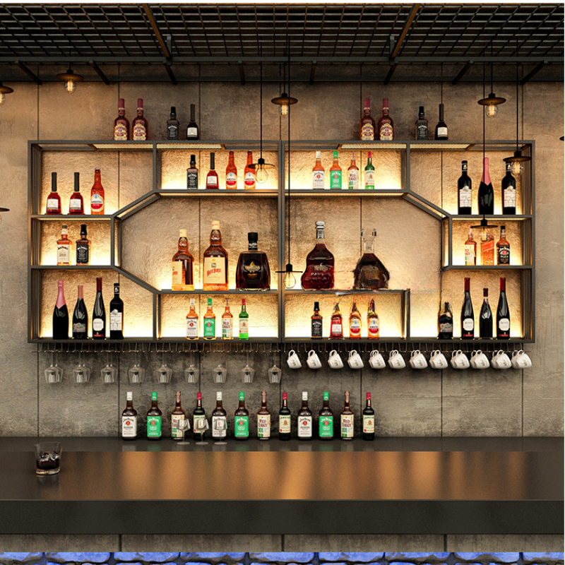 โรงอาหารบาร์ผนังเฟอร์นิเจอร์เหล้าห้องนั่งเล่นตู้หรูหรา Vino ตู้เย็นแก้วโชว์ผลงานสําหรับคอลเลกชันไวน์ Rack Wine Home ชุด