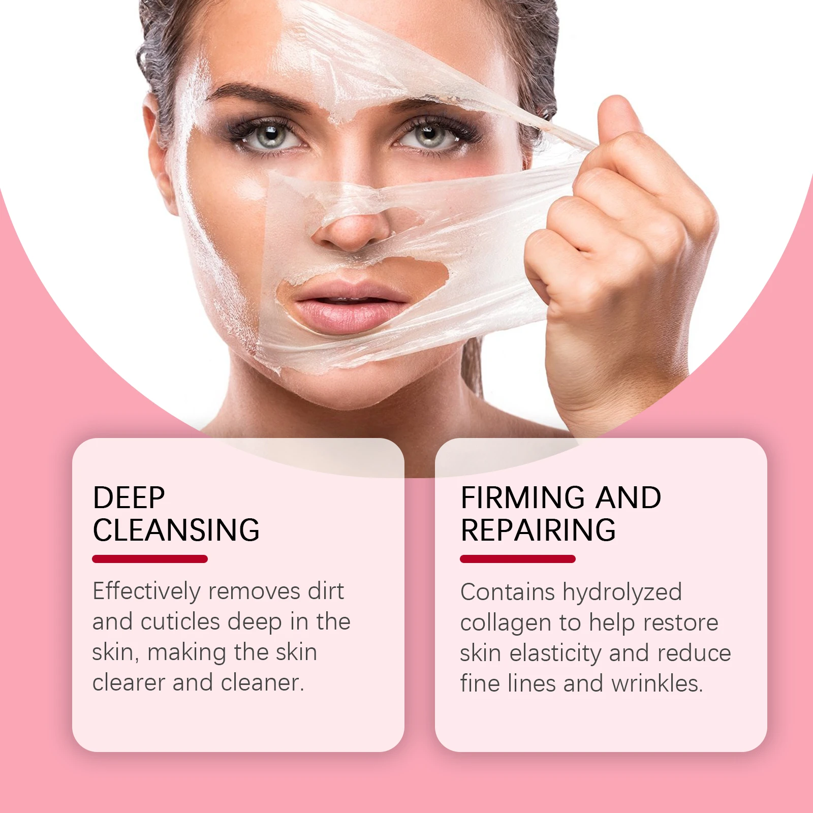 Mascarilla exfoliante de colágeno, mascarilla para envolver durante la noche, mascarilla hidratante de colágeno hidrolizado, cuidado de la piel coreano