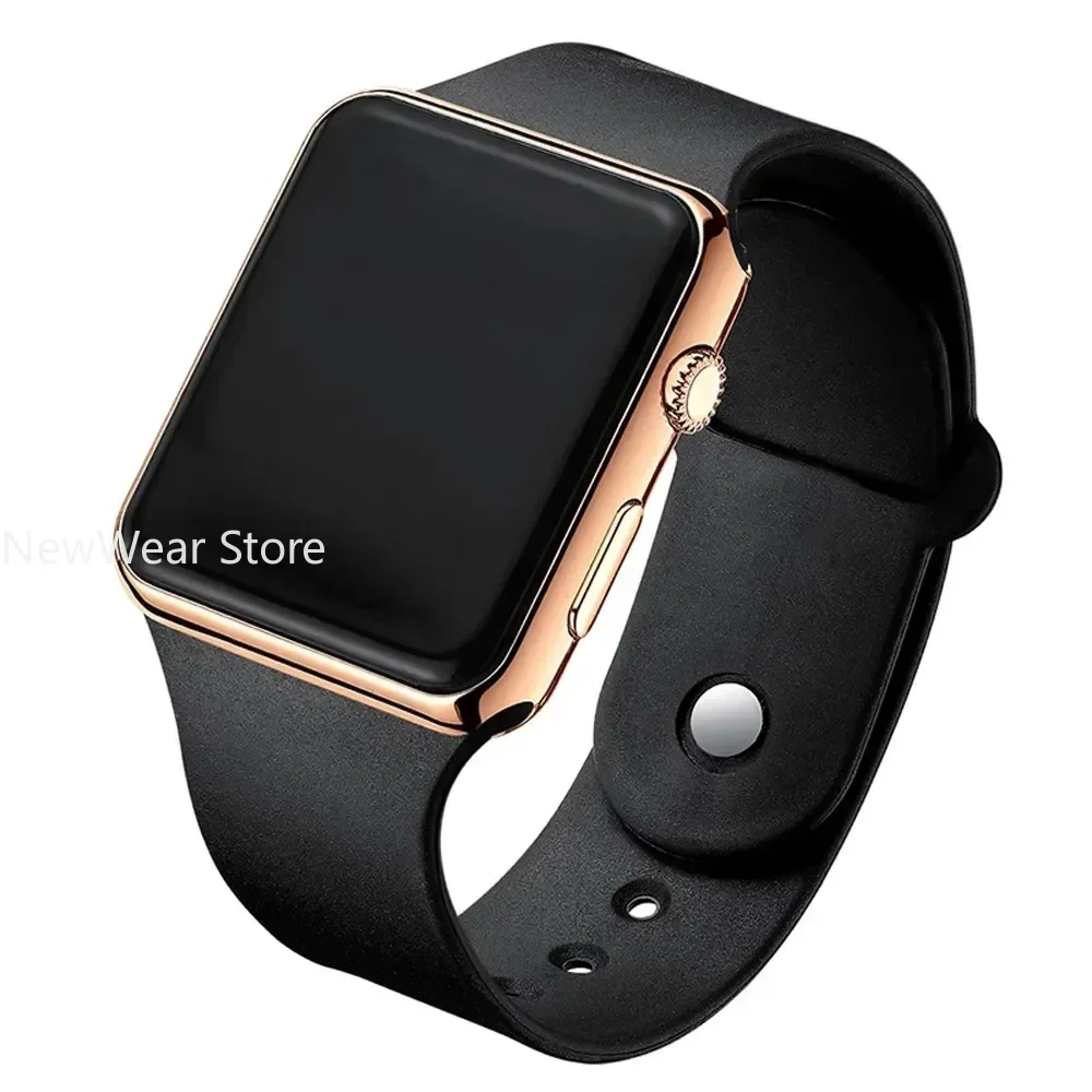 Relojes digitales Para Hombre y Mujer, Reloj de pulsera deportivo LED cuadrado electrónico, Reloj informal de silicona Simple Para Mujer