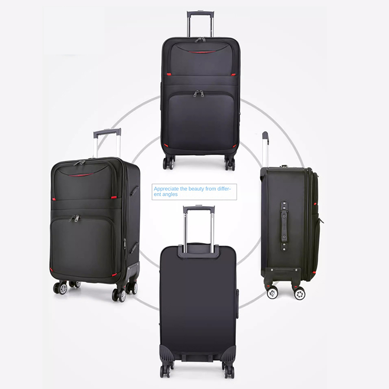 30" schwarzes Gepäck mit großer Kapazität, wasserdicht, langlebig, Trolley-Koffer, Oxford-Stoff, abnehmbares Spinnerrad, 20" Passwort-Koffer