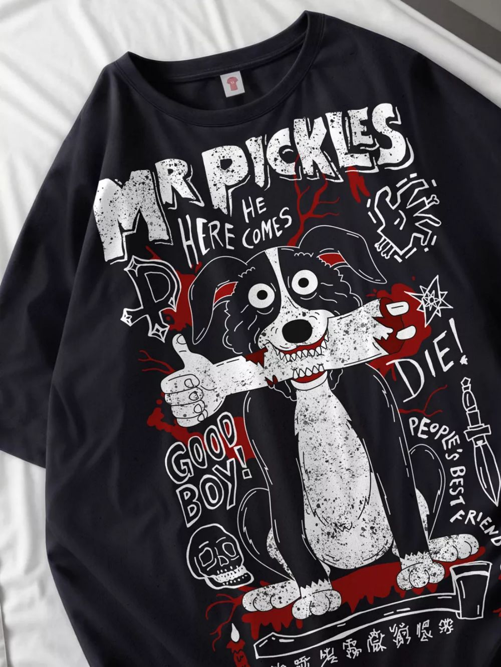 DobSuffolk-T-shirt manches courtes col rond femme, estival et décontracté, en coton, surdimensionné, avec imprimé chien