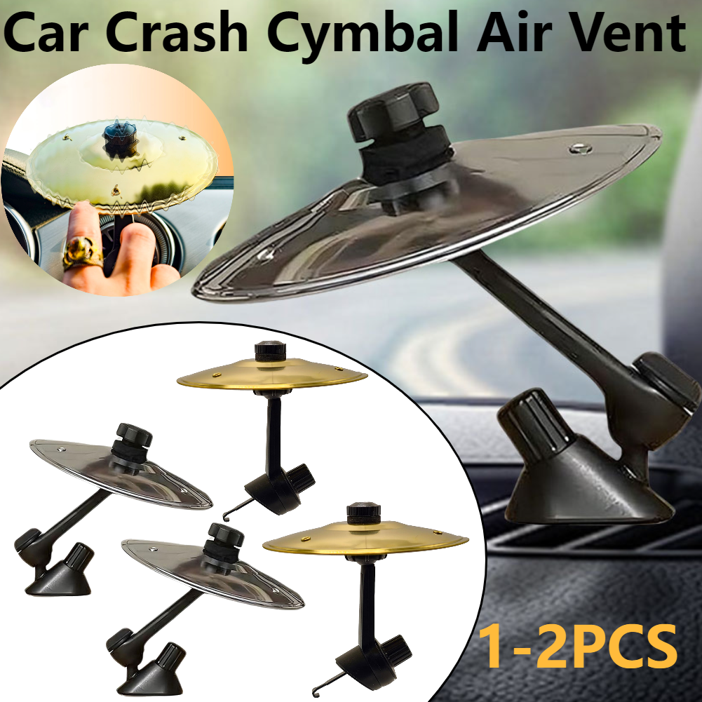 1-2PCS Car Crash Cymbal Air Vent Car Drum Cymbal Easy Clip-On Mini Cymbal for Music Lovers Suitable for All Types of Vehicles