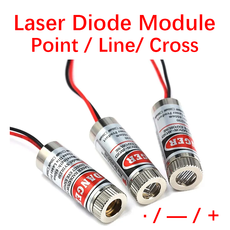 Punto laser 650nm 12mm/Linea/Linea rossa incrociata Modulo industriale Lunghezza focale regolabile 5mw