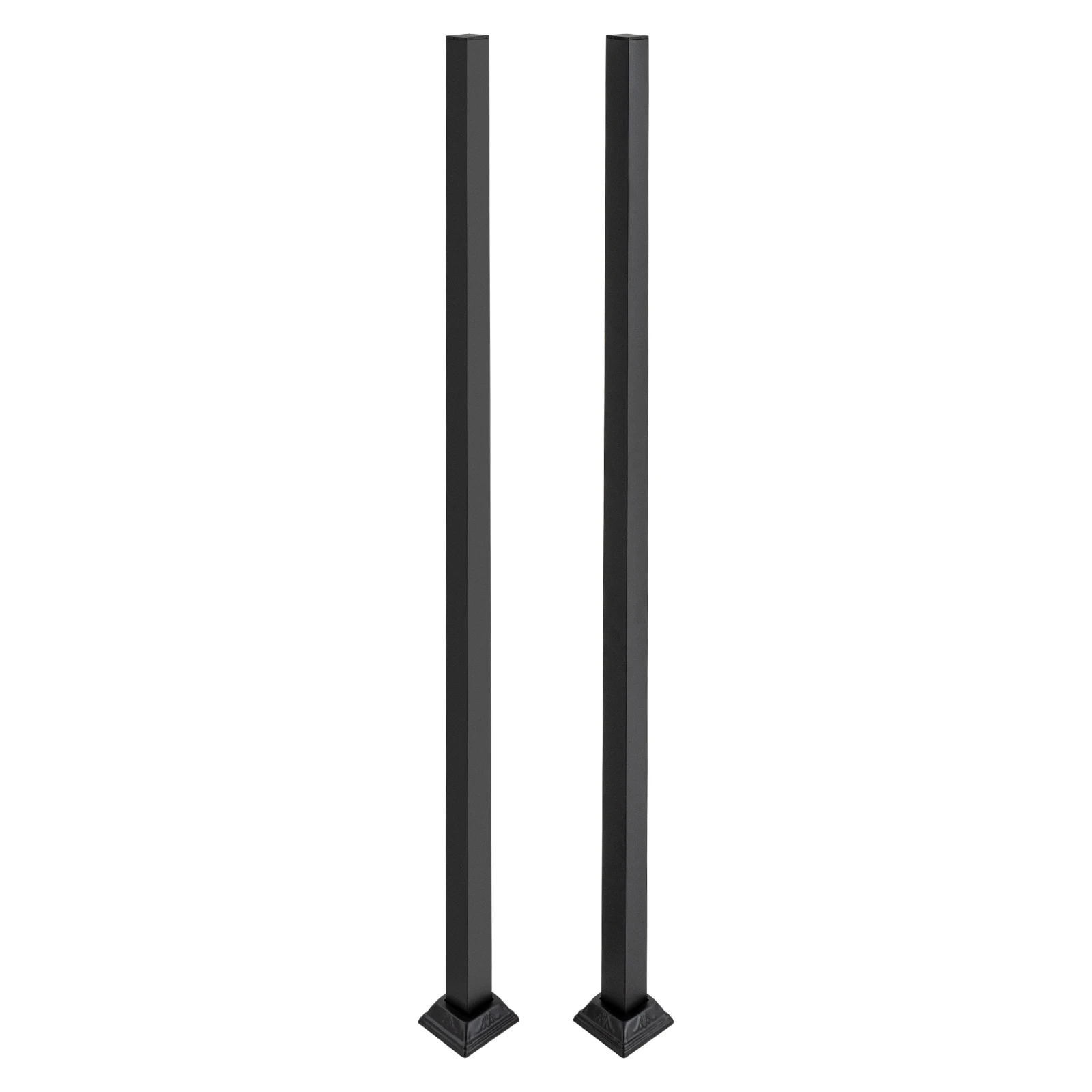 Stair Baluster Post Set: , 2PCS, High-Quality Iron, Anti-Corrosion, Rust-Proof, Adjustable, Black Minimalist Design