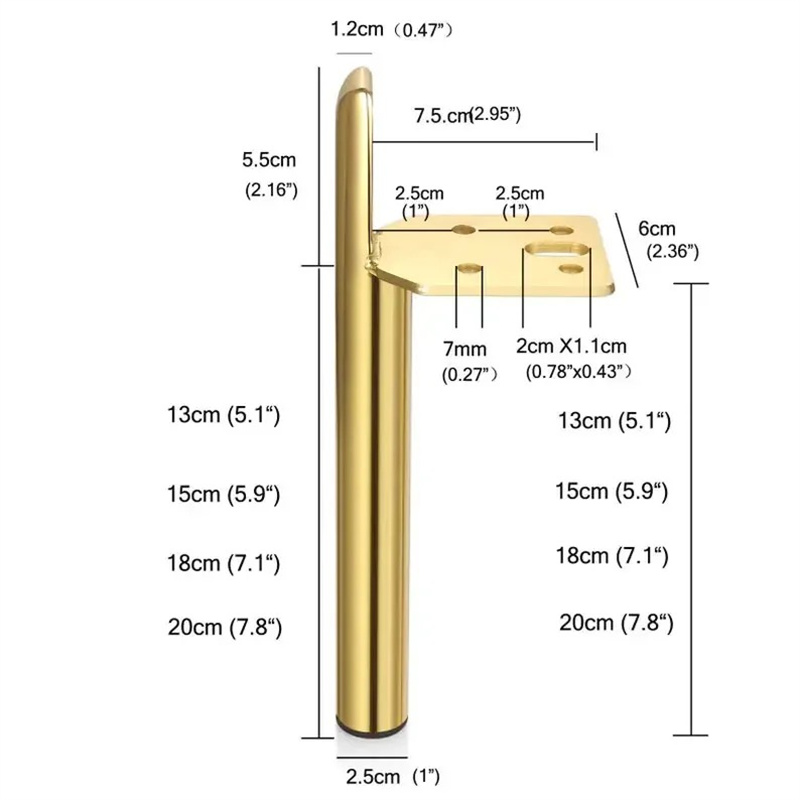 4pcs Light Luxury Metal Thickened Bathroom Cabinet TV Cabinet Table Edge Support Legs Sofa Feet Hardware Feet Tea Table Feet