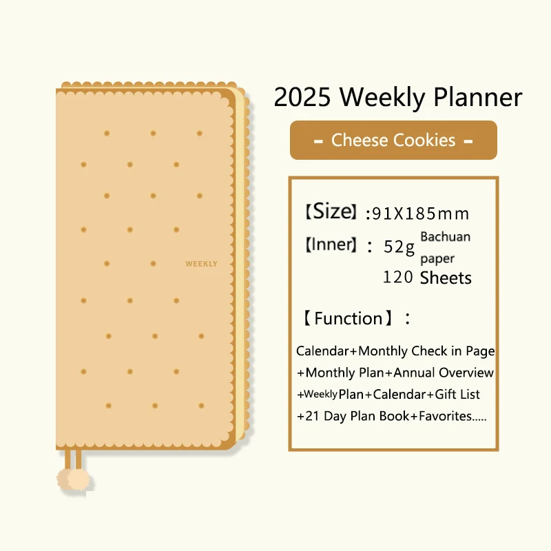 NUOVO Kinbor 2025 Piano Settiman Notebook 52g BaChuan Carta Piano Mensile Programma Libro Autodisciplina Lista Todo planificador semana