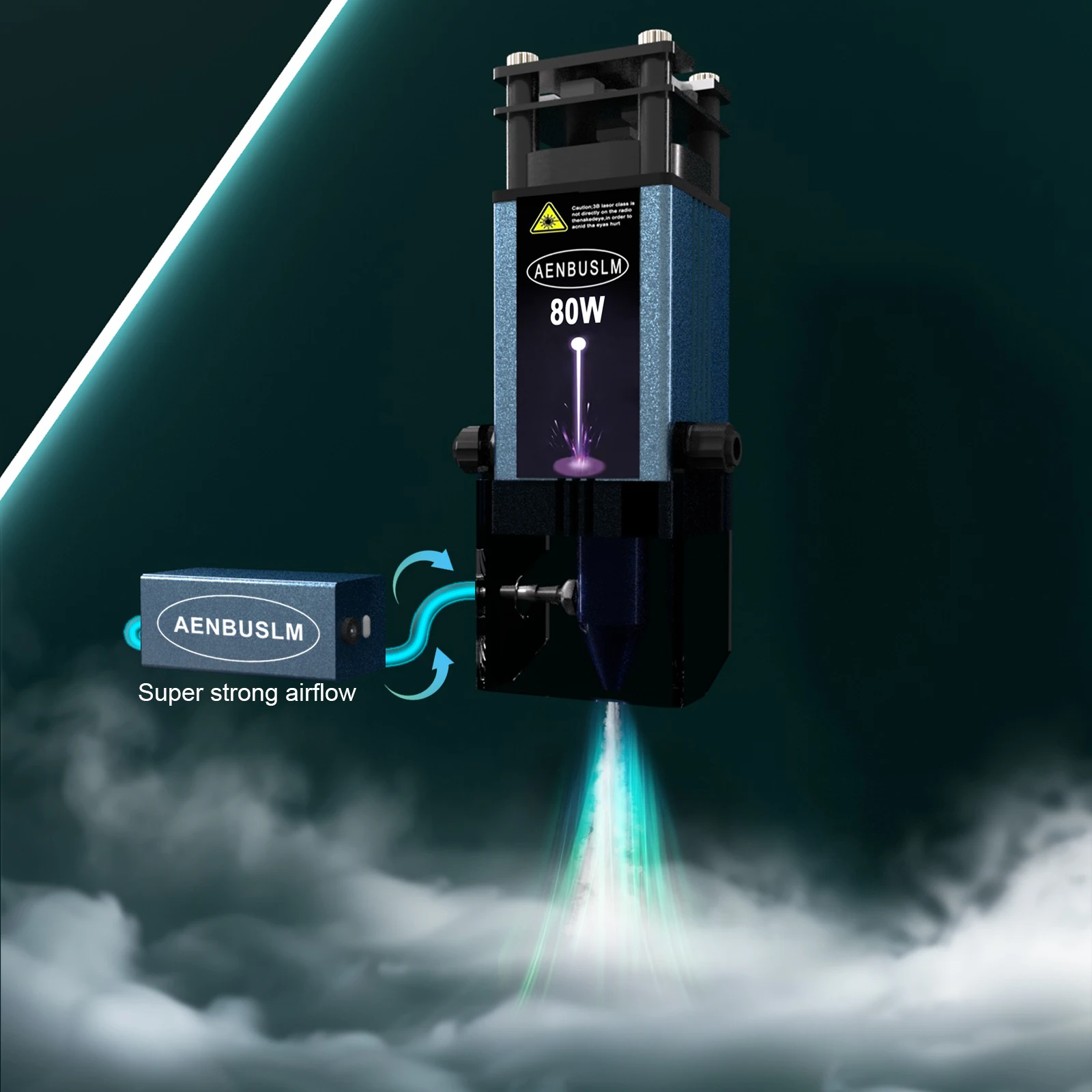 AENBUSLM 40W 80W Módulo de corte a laser 450mm Cabeça de gravação a laser de luz azul com assistência de ar Cortador de madeira CNC Gravação a laser