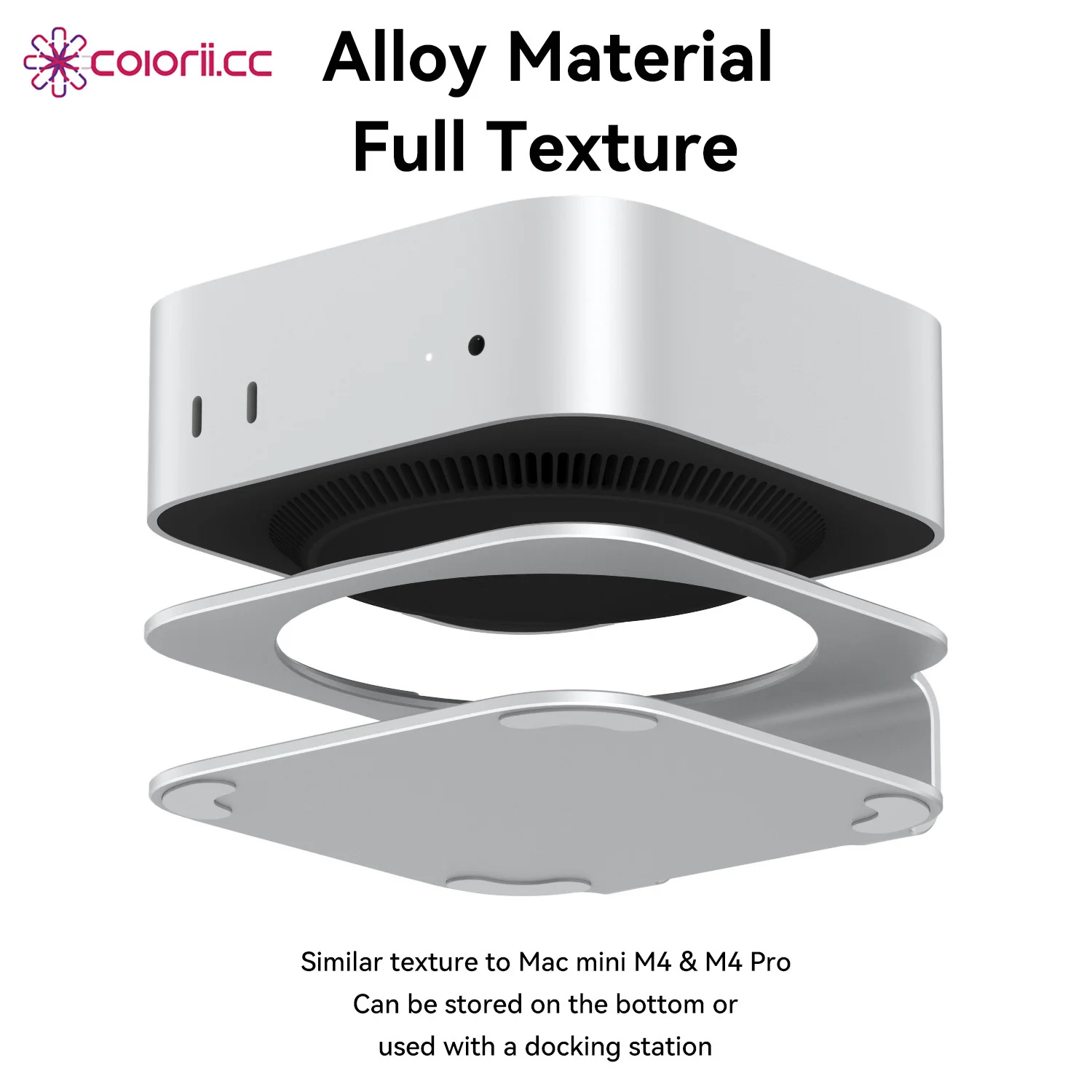 Mac mini Desktop Stand สําหรับ Mac Mini M4 /M4 Pro 2024 การกระจายความร้อนอลูมิเนียม Mount Dock Cooling อุปกรณ์เสริม