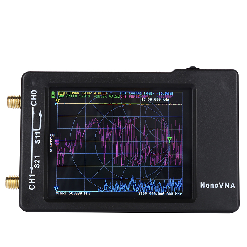 2.8 "LCD 1.5GHz NanoVNA-H HF VHF UHF UV Vector Analisador de rede Antena NanoVNA com slot para cartão SD Analisador de espectro