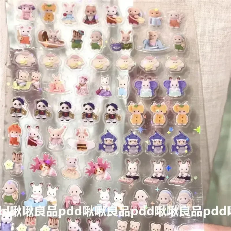 Sylvanian Families Easter Bunny Reindeer Panda Animal Stickers Gift Children's DIY toy stickers Pack Waterproof