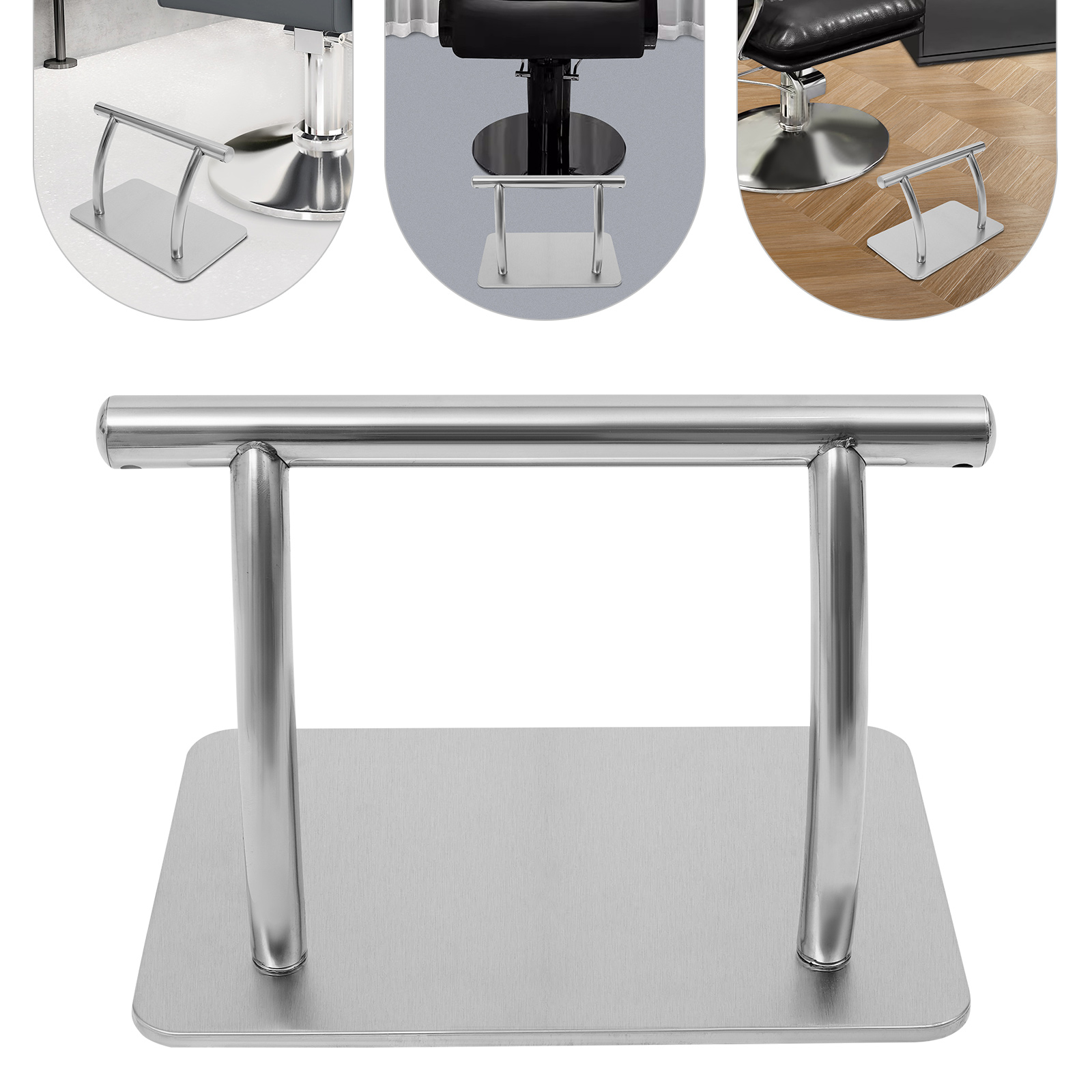 Chaise de barbier en acier inoxydable, repose-pieds pour salon de coiffure, support de pied, accessoires pour magasin de tatouage