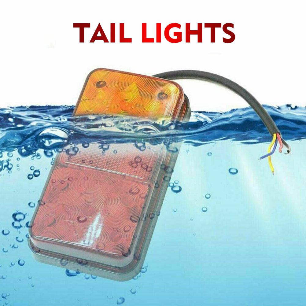 2Pcs 12V 12-80v 10 LED Tail Light Taillight Turn Signal Indicator Stop Lamp Rear Brake Light For Car Truck Trailer