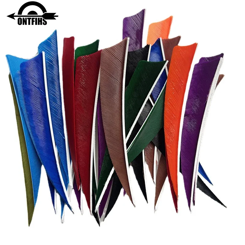ONTFIHS 50 Uds tiro con arco Fletching RW 4 "plumas de flecha de escudo con plumas naturales de pavo