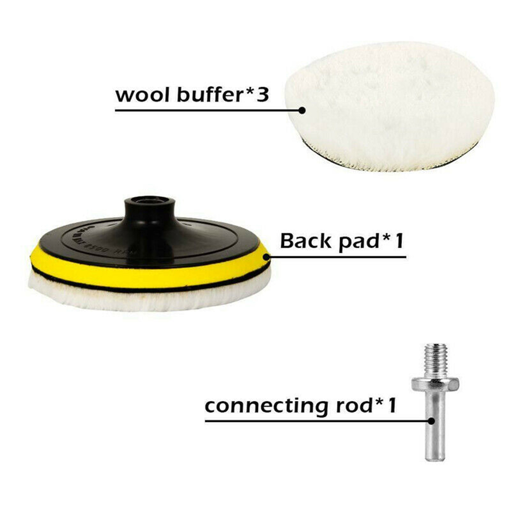 5 pezzi da 4 pollici floccaggio disco abrasivo gancio e anello supporto tamponi per lucidatura ruota per lucidatura in lana per lucidatrice per trapano elettrico