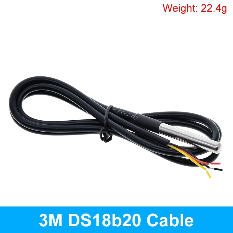TZT DS1820 paquete de acero inoxidable impermeable DS18b20 sonda de temperatura sensor de temperatura 18B20 para arduino