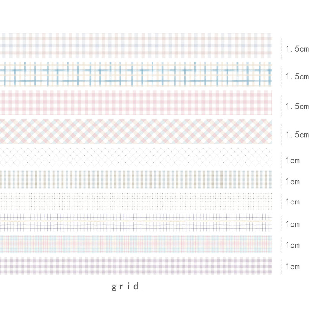 ตาราง Washi เทป 10 ม้วนอุปกรณ์ Scrapbooking Washitape Cinta Adhesiva Decorativa เครื่องเขียนไดอารี่ตกแต่ง Masking เทป