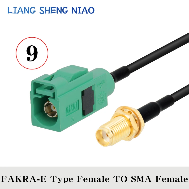 FAKRA E RG174โคแอกเซียลชาย/หญิงสายสำหรับรถยนต์วิทยุดาวเทียม GSM 50Ohm โทรศัพท์มือถือสำหรับ telematics