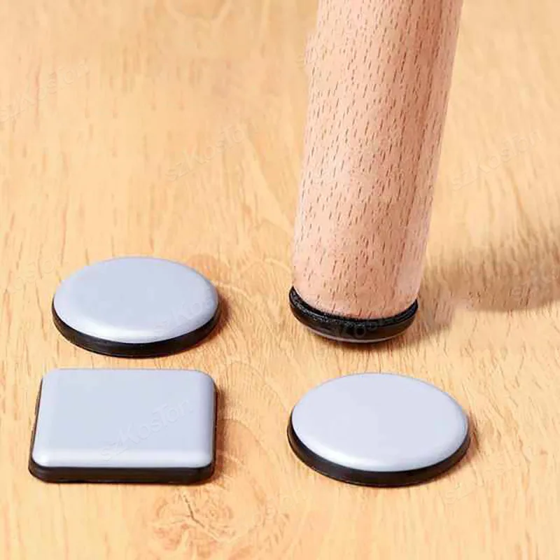 4 ชิ้น/ล็อตฟุตเครื่องร่อนเลื่อนแผ่นเฟอร์นิเจอร์ Sliders เฟอร์นิเจอร์เครื่องร่อน PTFE Floor Mover Pads สําหรับครัวเรือนป้องกัน