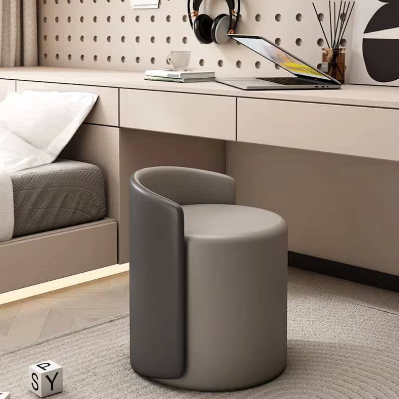 Silla de maquillaje para dormitorio con respaldo, taburete de tocador de lujo ligero pequeño para el hogar, tocador sencillo y elegante, asientos cómodos