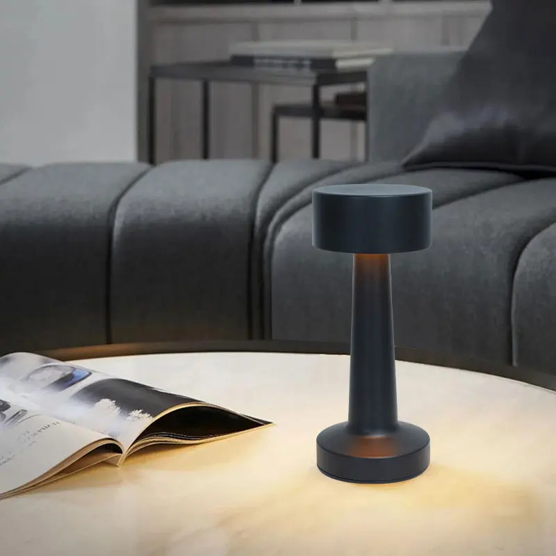 Lampe de Table rétro en métal tactile, décoration pour Bar, Table basse, Restaurant, bureau, veilleuse LED Rechargeable pour chambre à coucher