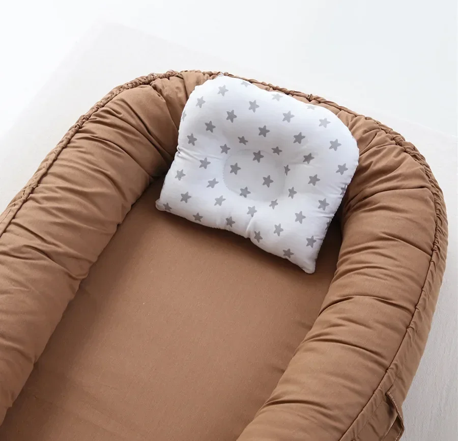 Berço de algodão para bebês, berço portátil para viagem, berço com travesseiro, presentes para berço portátil