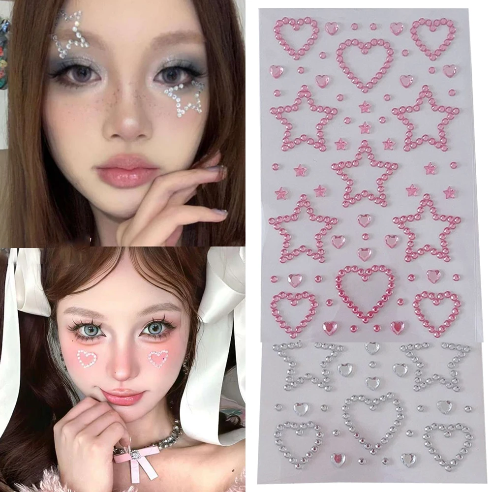 3D スターハートアクリルクリスタルステッカー子供 DIY 装飾自己粘着宝石工芸品キラキララインストーンステッカー女の子ギフト