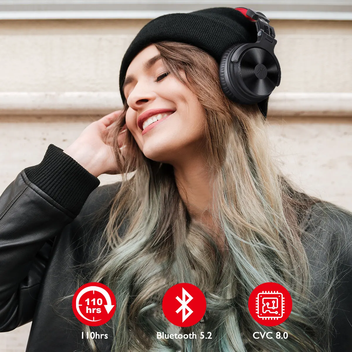 Oneodio 110h, bezprzewodowy zestaw słuchawkowy Bluetooth 5.2 + przewodowe słuchawki gamingowe 2 w 1 z mikrofonem do PC PS4 Skype Type C