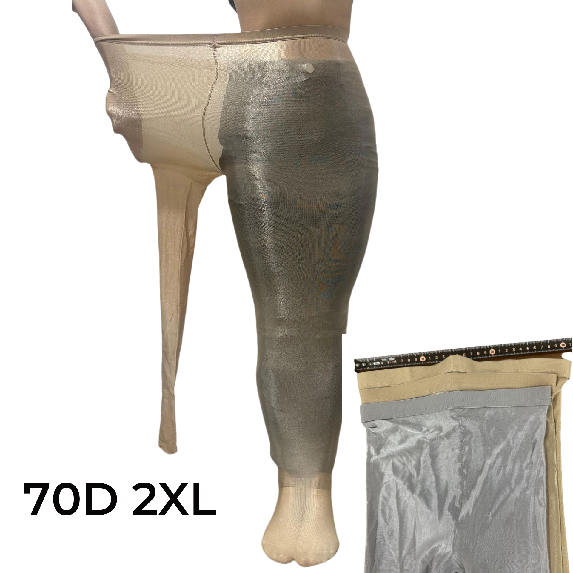Collants à pieds huileux 70 Den, collants de danse métalliques brillants à haute brillance, grande taille pour femmes, défilé en boîte de nuit
