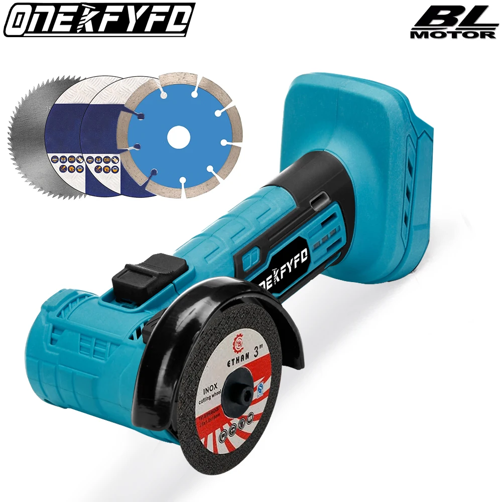 Brushless Mini 3inch Wireless Polisher 76mm Rechargeable Small Cutting Machine Power Tool for Makita Battery(No Battery)