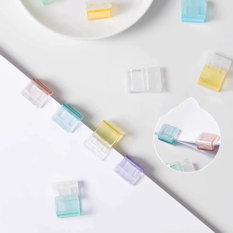 Jelly Color Paperclips Kawaii A4 Paper Binder Clips File Documents Tickets Holder Bookmarks Index Page Clamp Desk Organizer