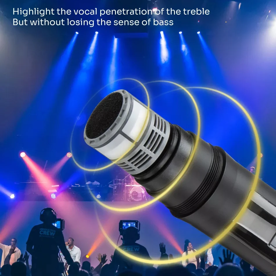 Microfone portátil sem fio de 2 canais STABCL para microfones de gênero de performance de palco de karaokê