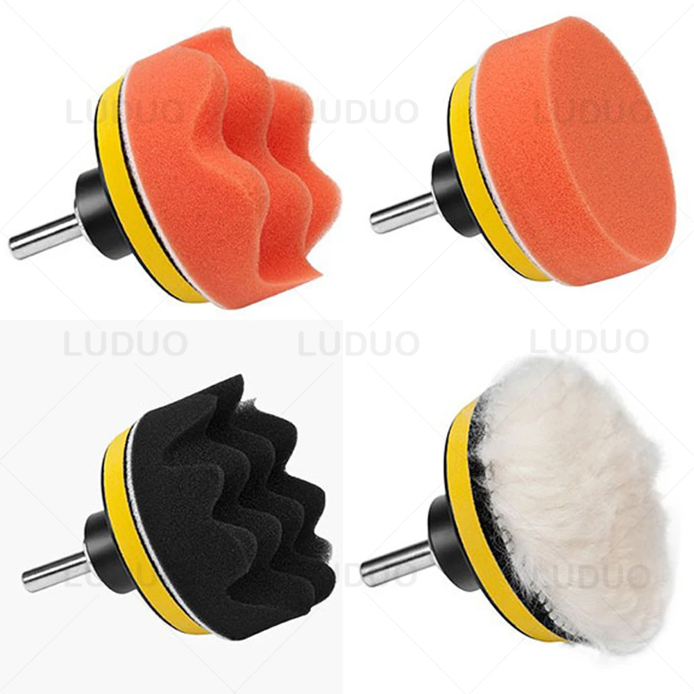 12pcs Car Polishing Pad Sponge Pads Kit Foam Pad Buffer Kit Polishing Machine Wax Pads for Auto Motorcycle Motor Car Polishing