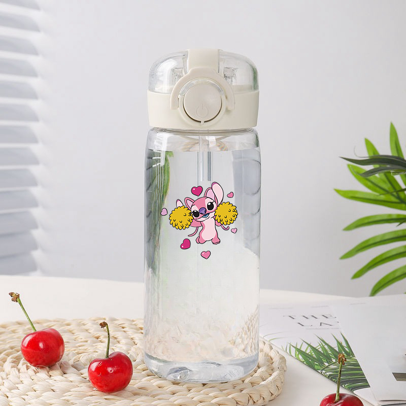 Taza de agua de punto de Disney de 400ML, novedad de 2024, taza con pajita para beber directa de dibujos animados de verano de alto valor para niñas, regalo de cumpleaños
