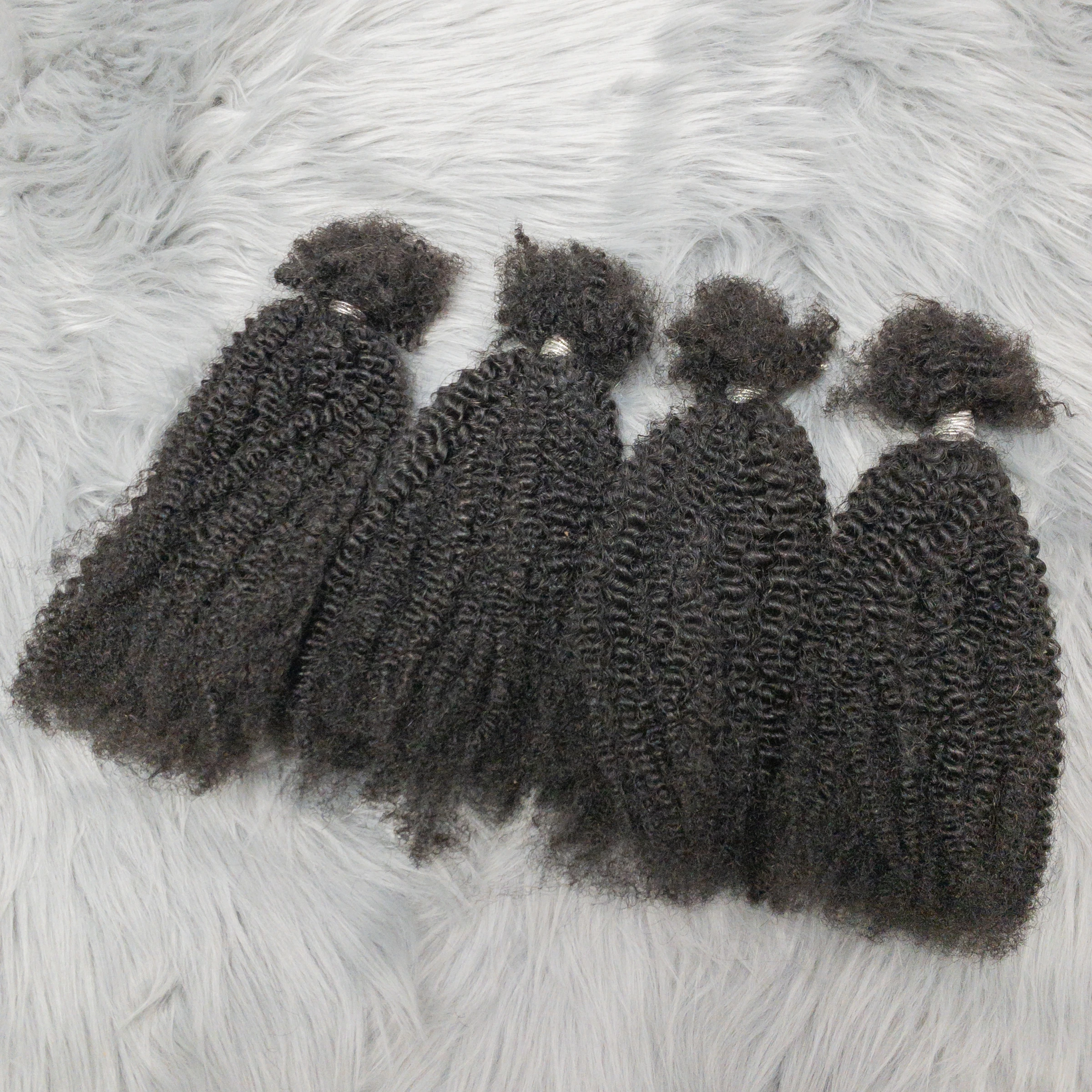 Afro kinky encaracolado extensão em massa trança 16 Polegada cabelo virgem cru não processado em massa sem trama 100% pacotes de cabelo humano para locs tranças 4c